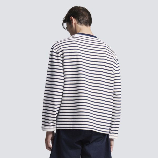 Bram's Fruit Varsity Striped Longsleeve T-shirt Wit/Navy