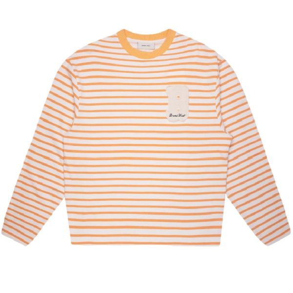 Bram's Fruit Varsity Striped Longsleeve T-shirt Wit/Oranje