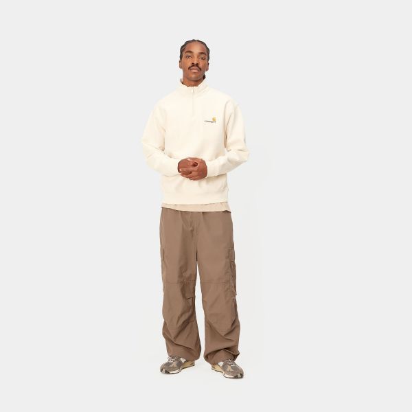 Carhartt Half Zip American Script Sweater Off White