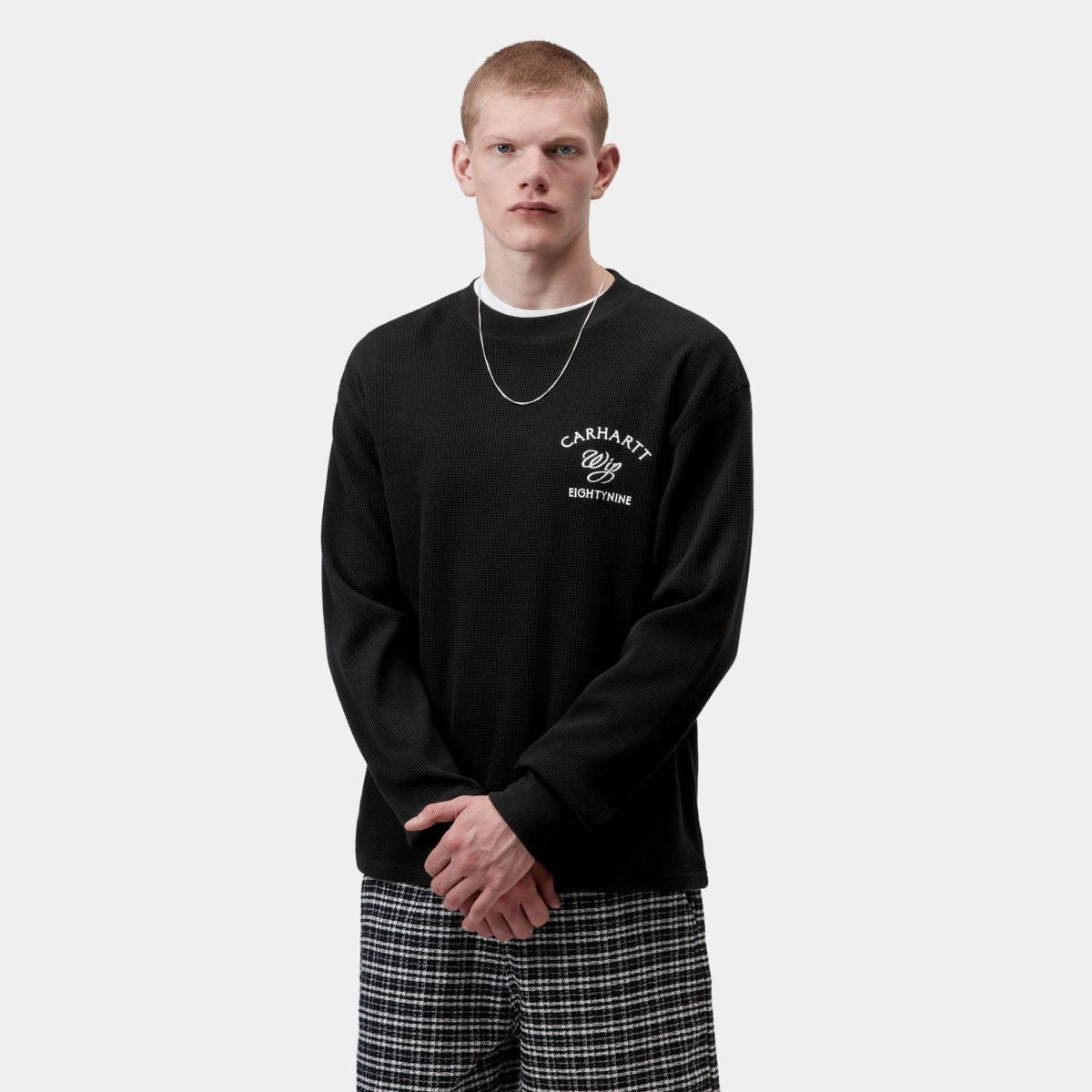 Carhartt WIP Eightynine Waffle Longsleeve T-shirt Zwart