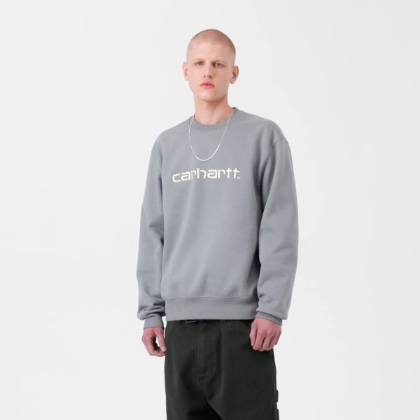 Carhartt WIP Logo Sweater Grijs