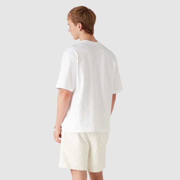 Casablanca Applique Monogram T-shirt Wit