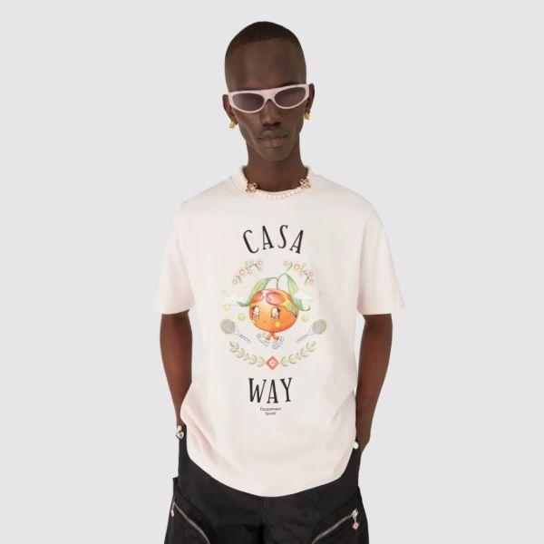 Casablanca Casa Way Orange Mascot T-shirt Roze