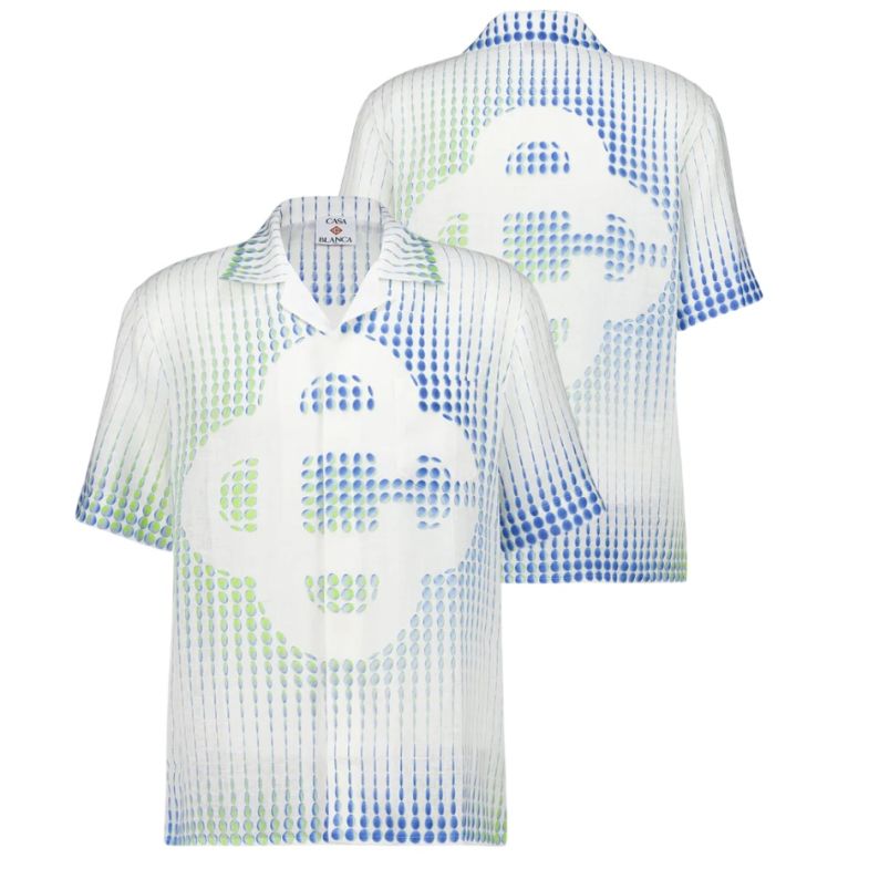 Casablanca Dots Linen Overhemd Wit