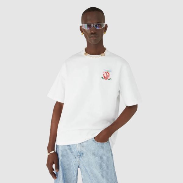 Casablanca Dragonfly Floral Oversized T-shirt Wit