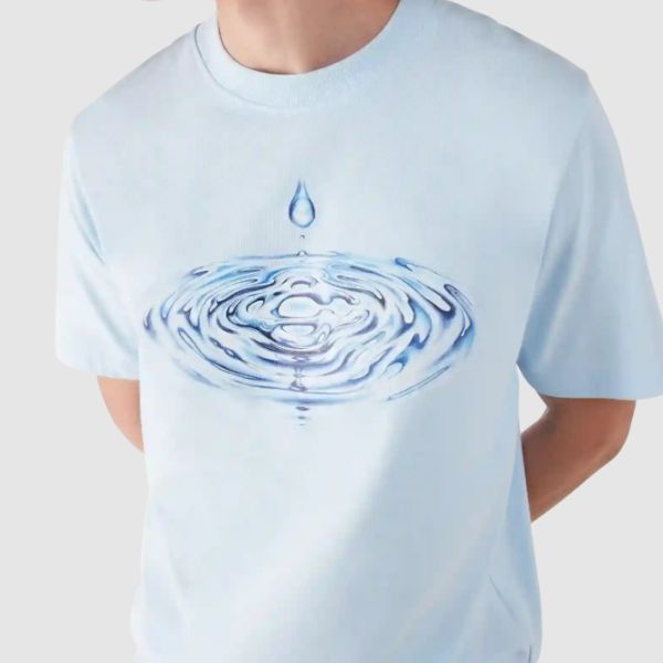 Casablanca Drip Logo T-shirt Licht Blauw