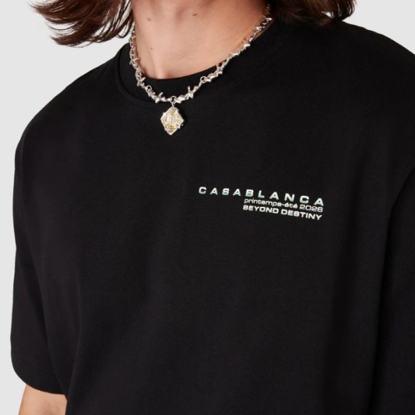Casablanca Glitch Orchid T-shirt Zwart