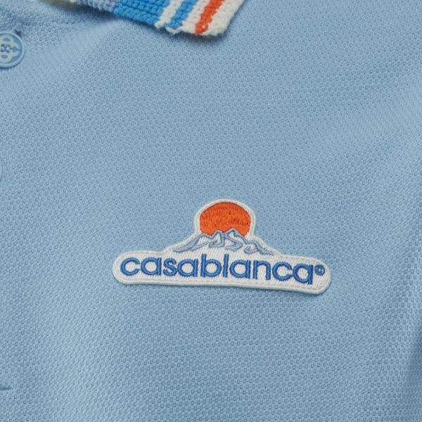 Casablanca Knit Pique Polo Licht Blauw