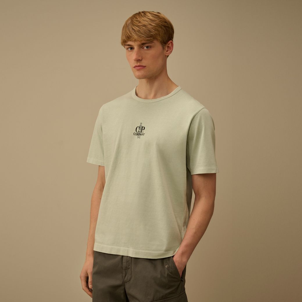 CP Company 1020 Embroidery T-shirt Licht Blauw