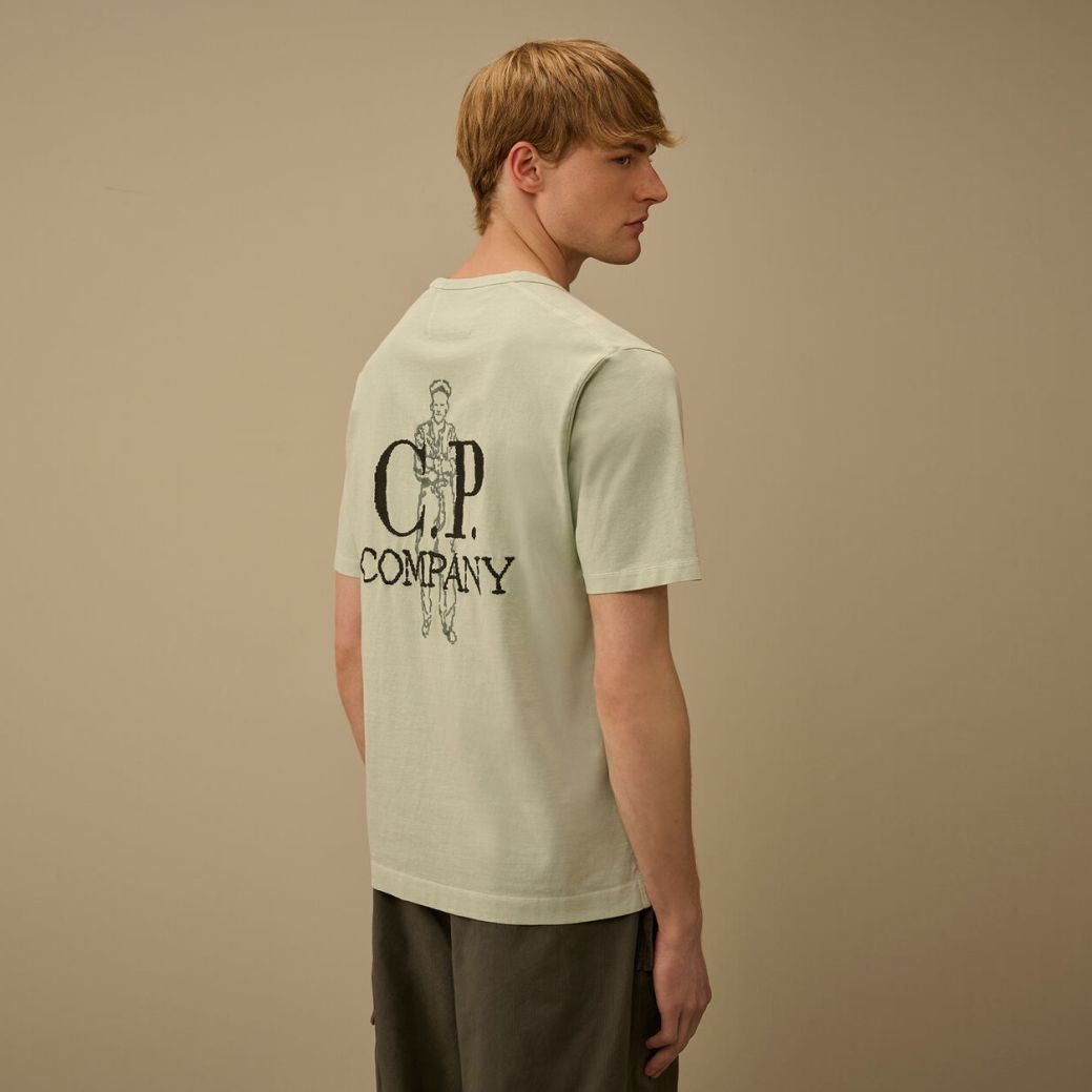 CP Company 1020 Embroidery T-shirt Licht Blauw