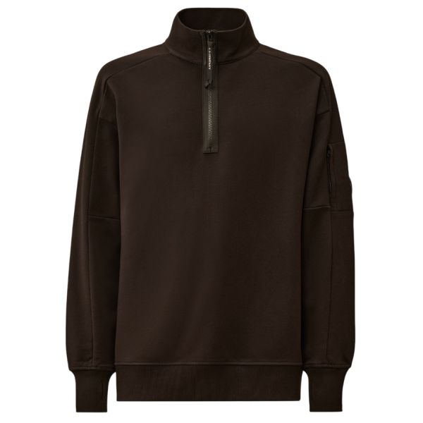CP Company Diagonal Raised Fleece Half Zip Sweater Zwart