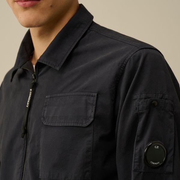 CP Company Gabardine Zipped Overshirt Navy