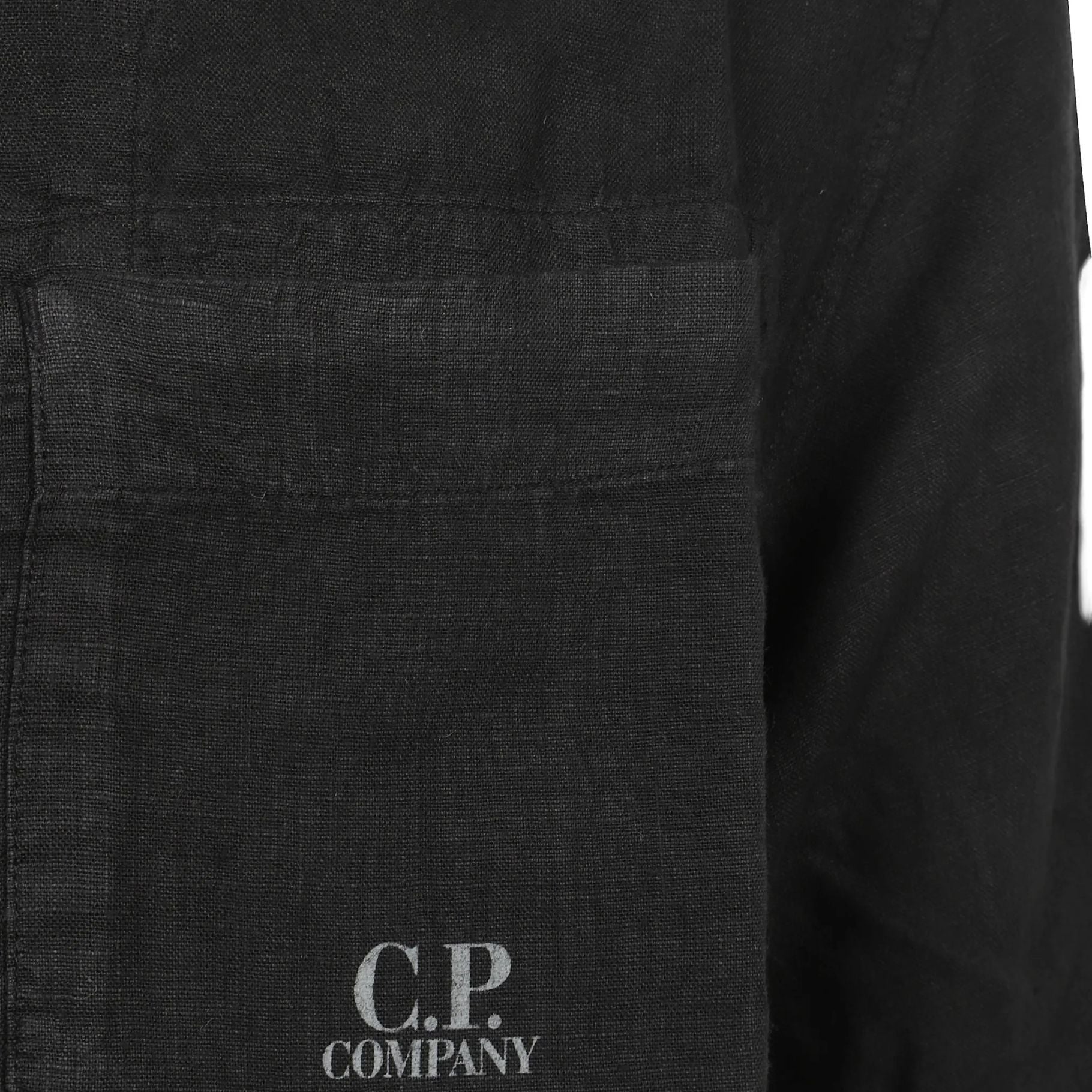 CP Company Linen Boxy Overhemd Zwart