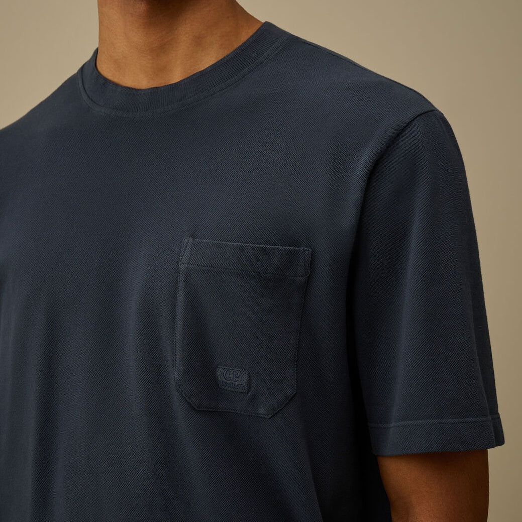 CP Company Piquet Pigment Dyed T-shirt Navy