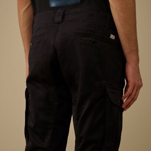 CP Company Stretch Sateen Ergonomic Lens Cargo Broek Navy