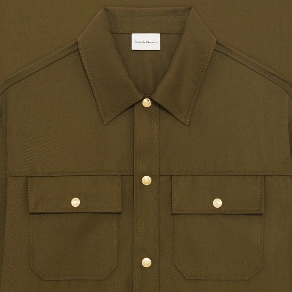 Drôle De Monsieur à Poches Overshirt Donker Groen