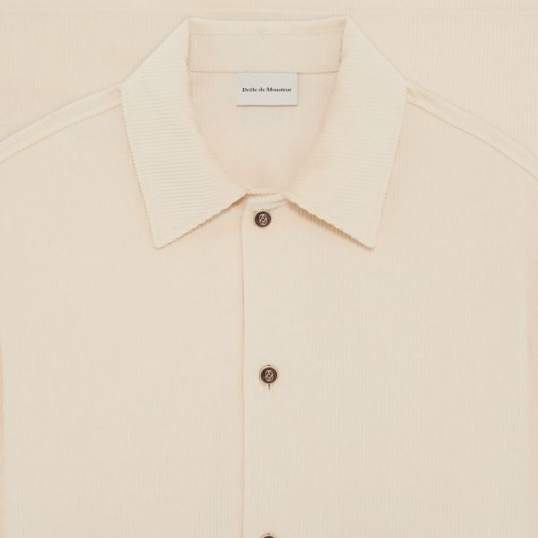 Drôle De Monsieur Corduroy Overshirt Off White