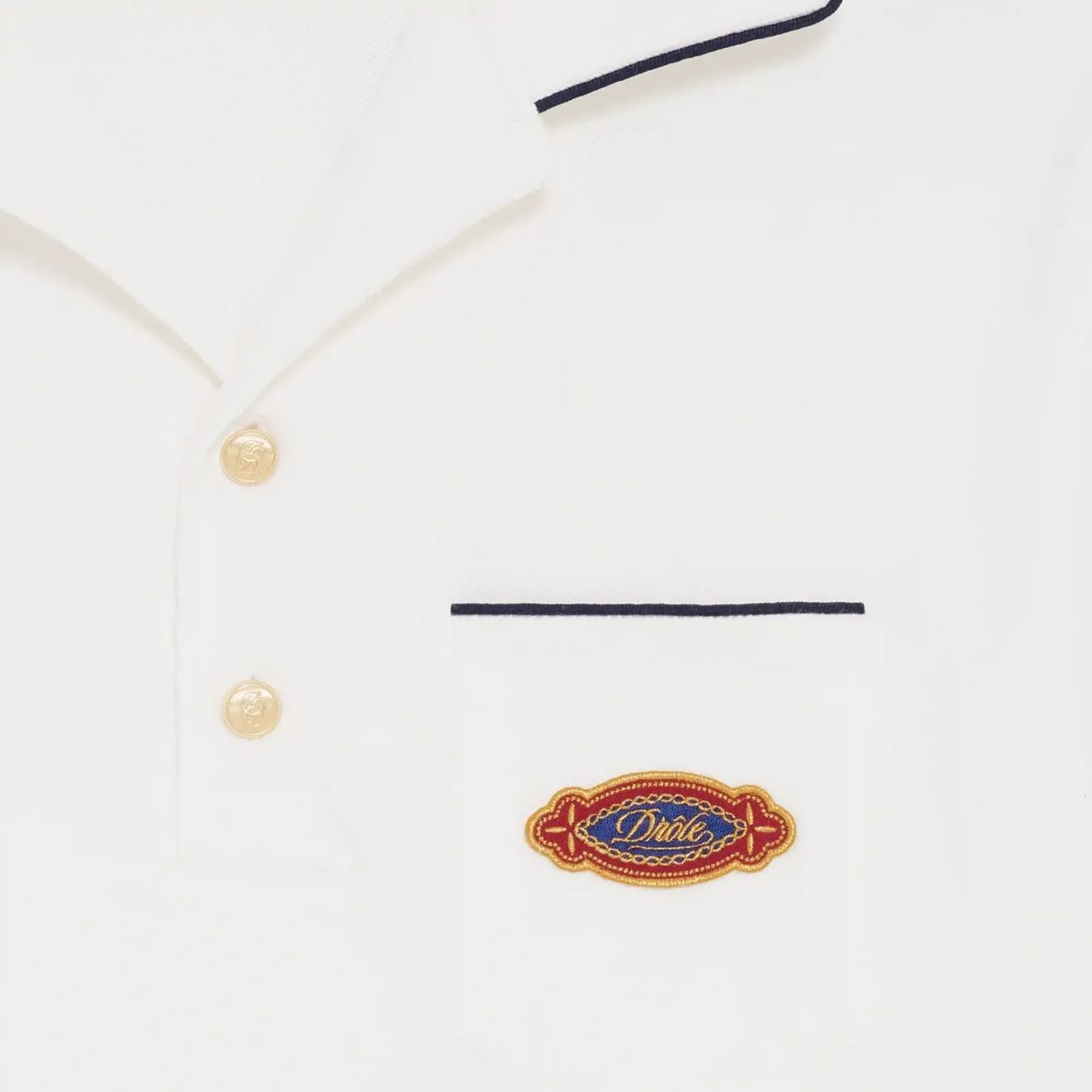 Drôle De Monsieur Drôle Patch Polo Off White