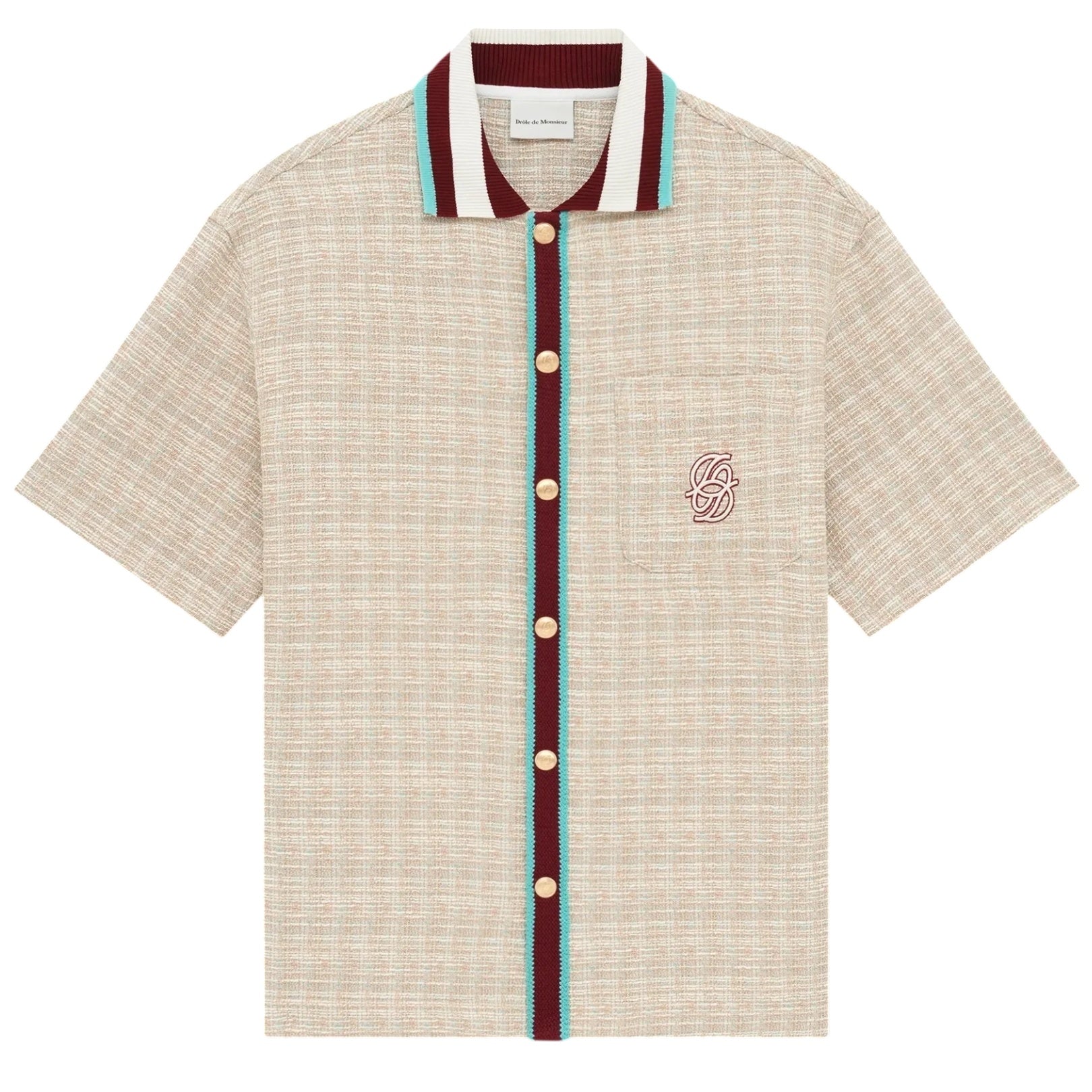 Drôle De Monsieur en Tweed D Miroir Overhemd Beige