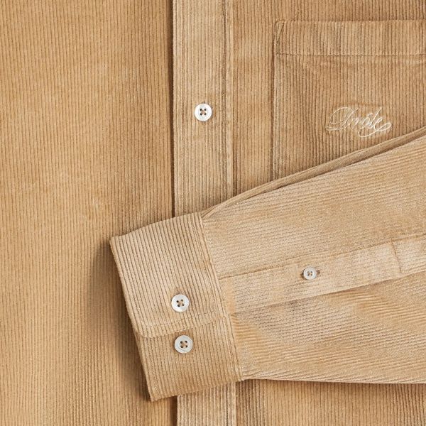 Drôle De Monsieur La Chemise Corduroy Overhemd Beige