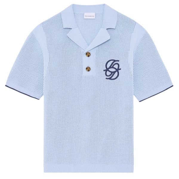 Drôle De Monsieur Maille Monogramme Polo Licht Blauw