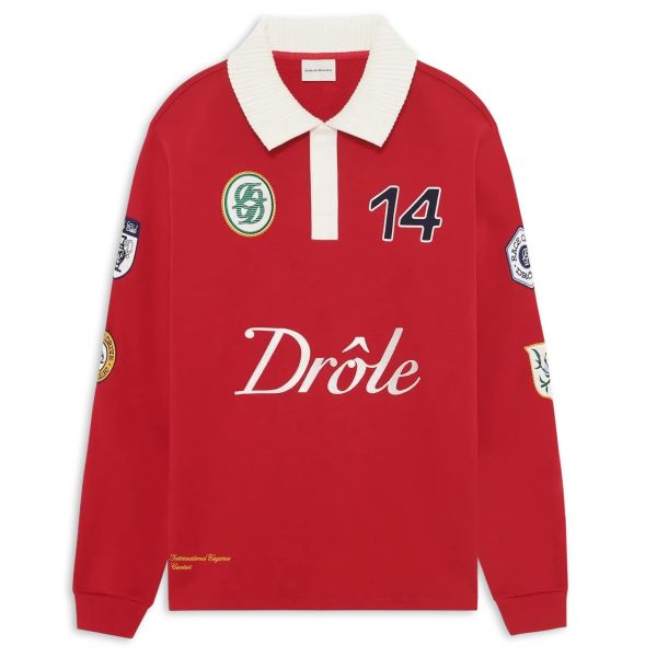 Drôle De Monsieur Racing Longsleeve Polo Rood