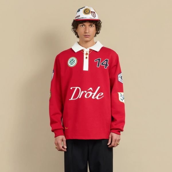 Drôle De Monsieur Racing Longsleeve Polo Rood