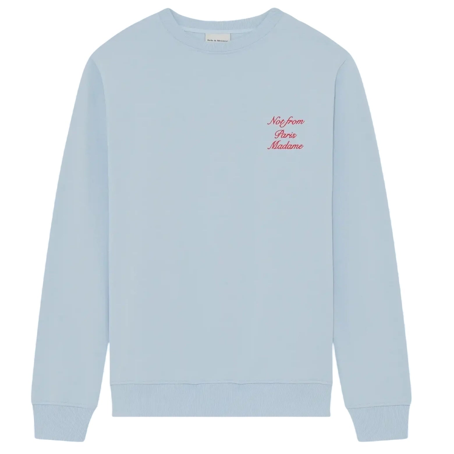Drôle De Monsieur Slogan Calligraphy Sweater Licht Blauw
