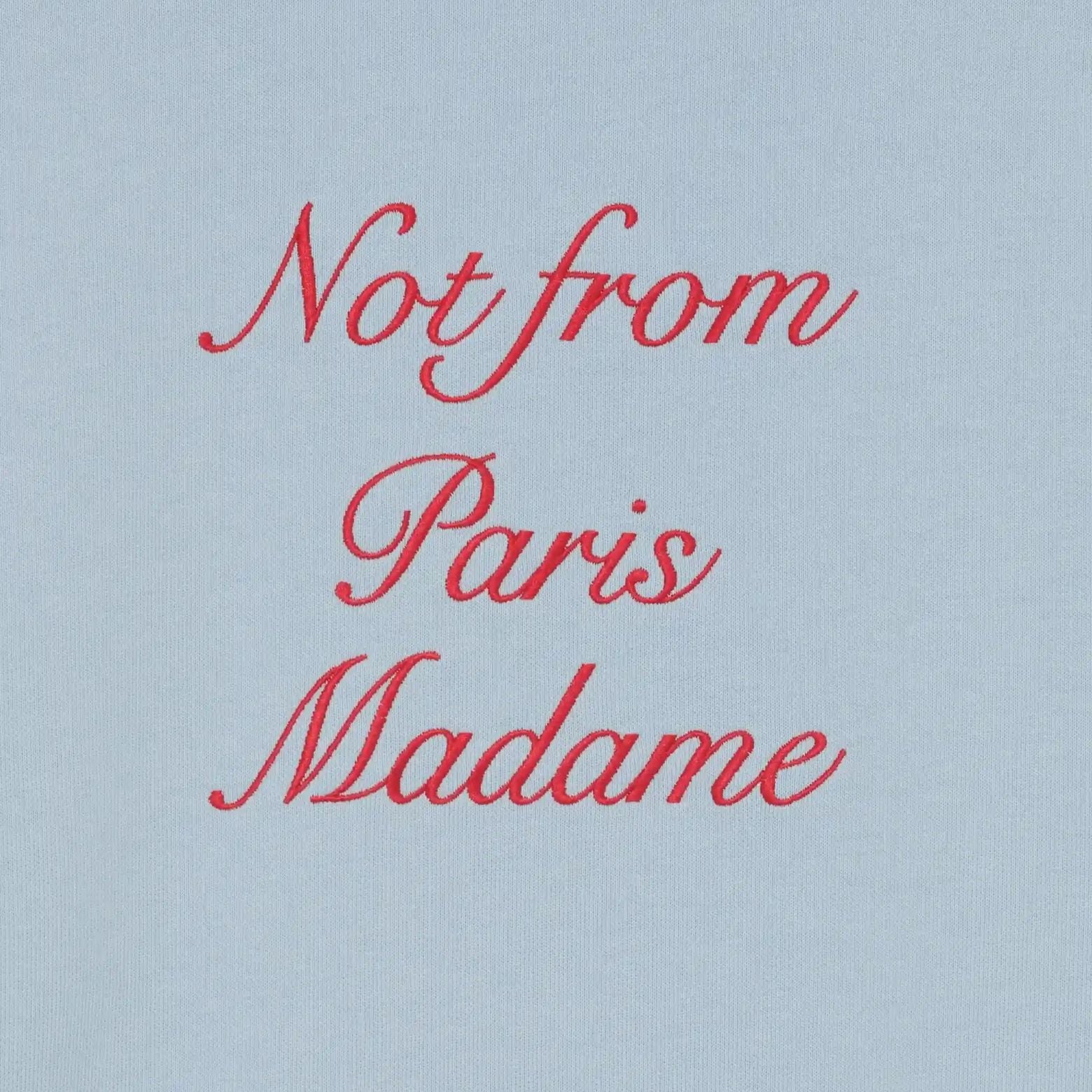 Drôle De Monsieur Slogan Calligraphy Sweater Licht Blauw