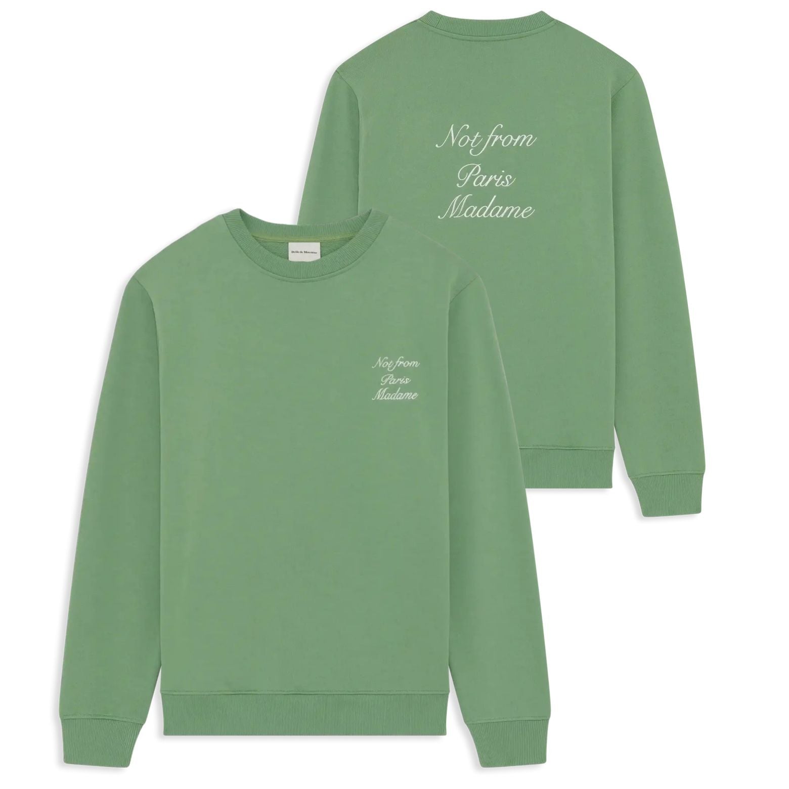 Drôle De Monsieur Slogan Calligraphy Sweater Licht Groen