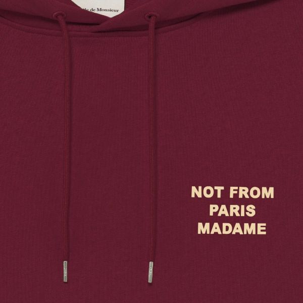 Drôle De Monsieur Slogan Hoodie Bordeaux
