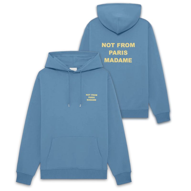 Drôle De Monsieur Slogan Hoodie Blauw