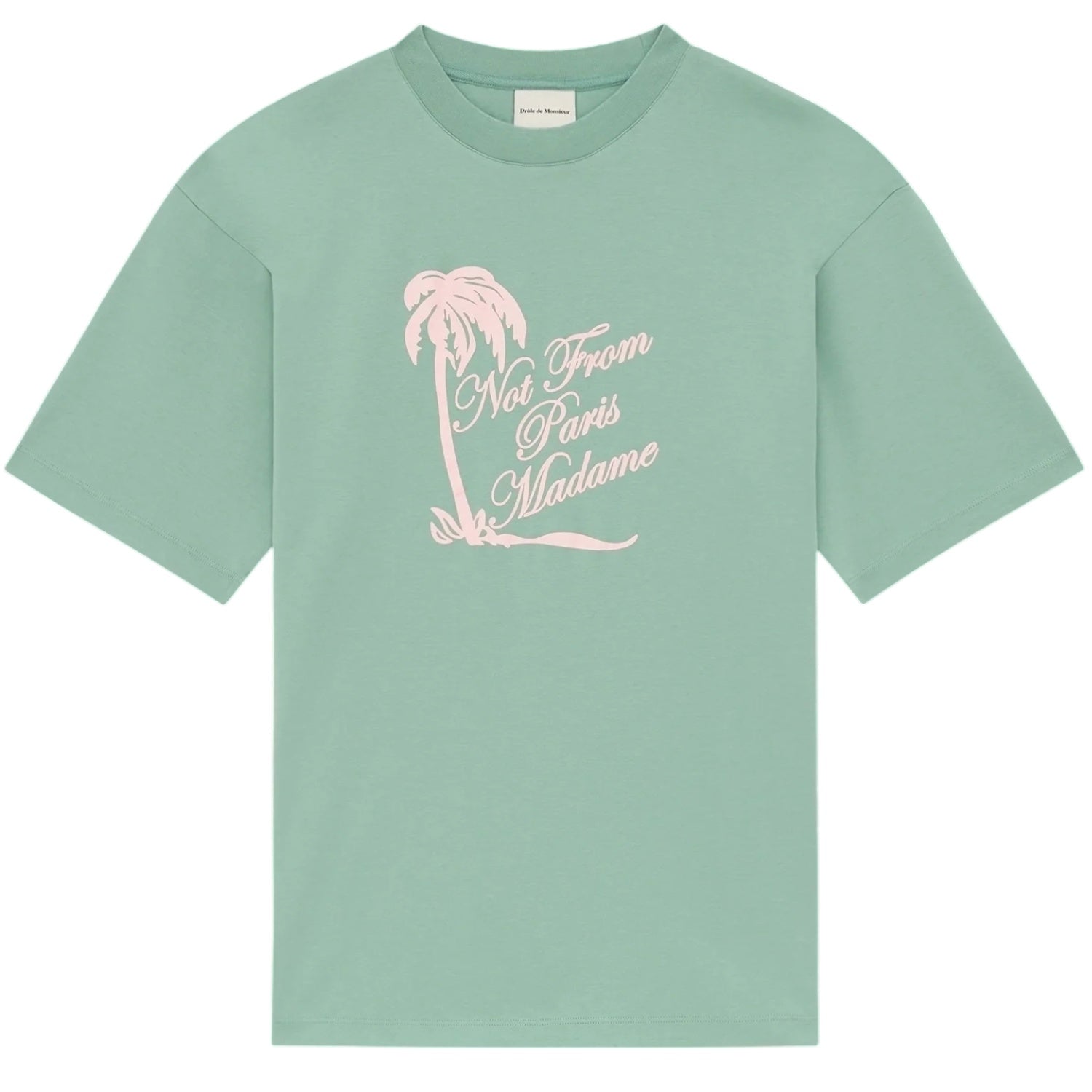 Drôle De Monsieur Slogan Palmiers T-shirt Licht Groen