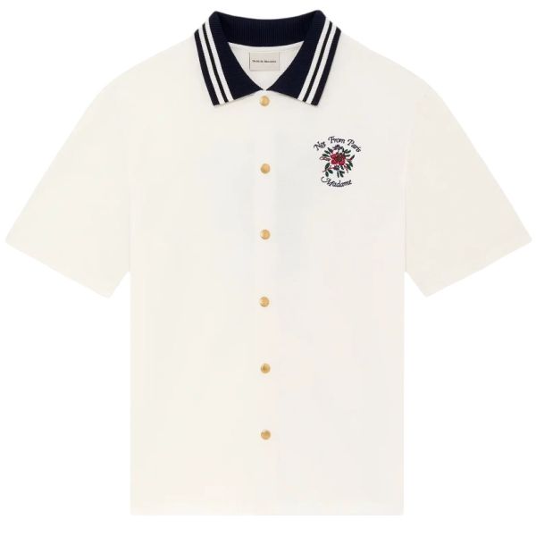 Drôle De Monsieur Slogan Rose Piqué Overhemd Off White