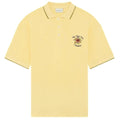 Drôle De Monsieur Slogan Rose Piqué Polo Geel