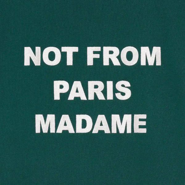 Drôle De Monsieur Slogan Sweater Donker Groen