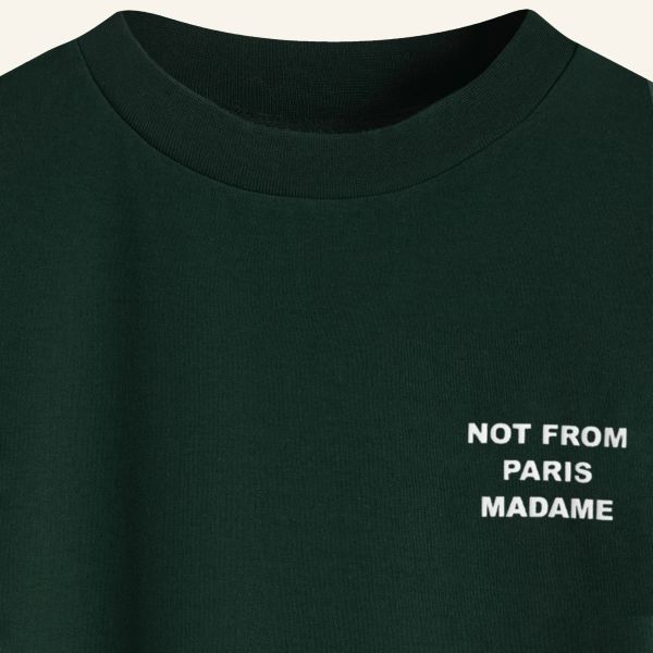 Drôle De Monsieur Slogan T-shirt Donker Groen