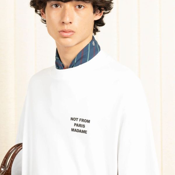 Drôle De Monsieur Slogan T-shirt Wit