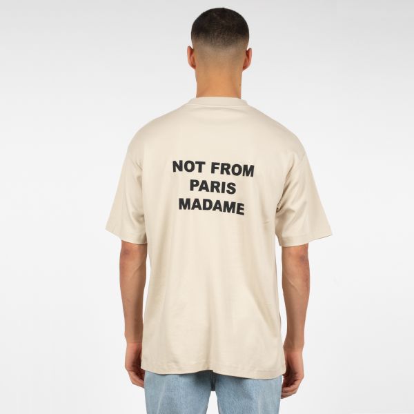 Drôle De Monsieur Slogan T-shirt Beige