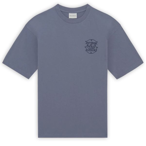 Drôle De Monsieur Slogan Tresses T-shirt Donker Blauw