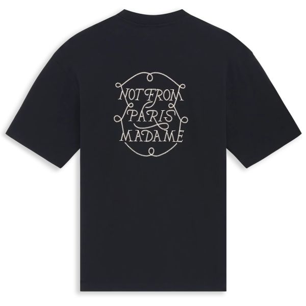 Drôle De Monsieur Slogan Tresses T-shirt Zwart