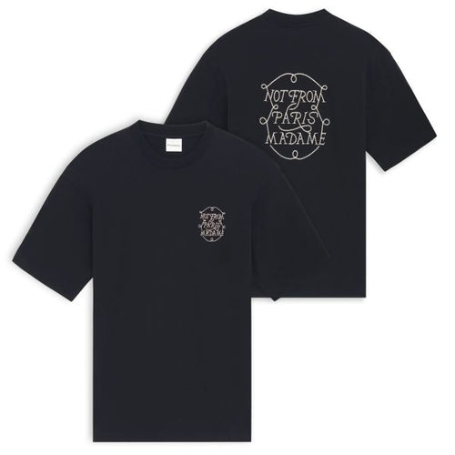 Drôle De Monsieur Slogan Tresses T-shirt Zwart