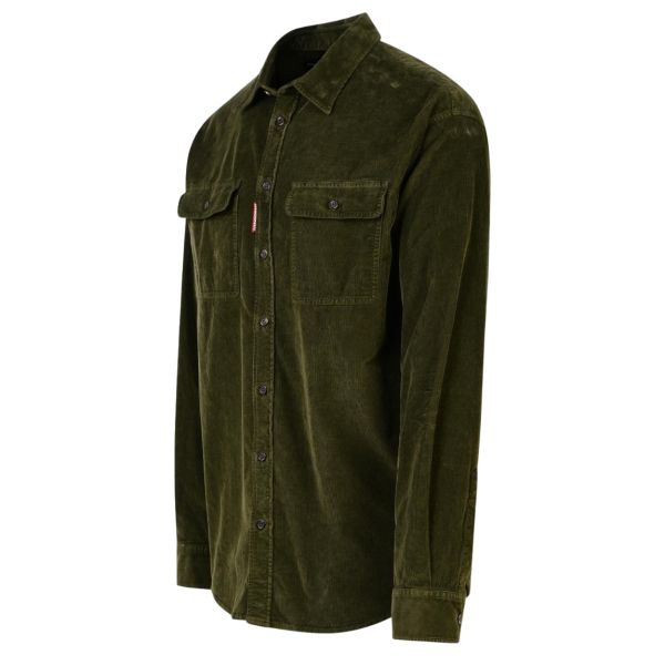 Dsquared2 Corduroy Overshirt Donker Groen