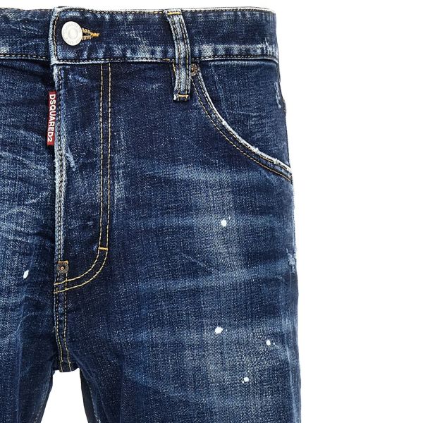 Dsquared2 Distressed Painted Jeans Donker Blauw