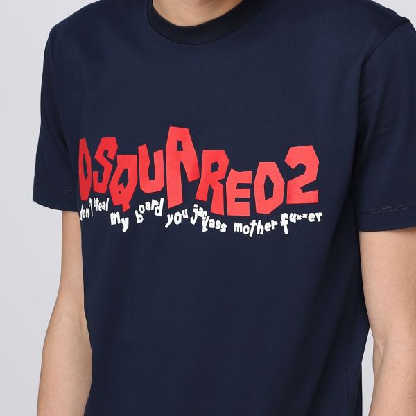 Dsquared2 Waving Logo T-shirt Navy