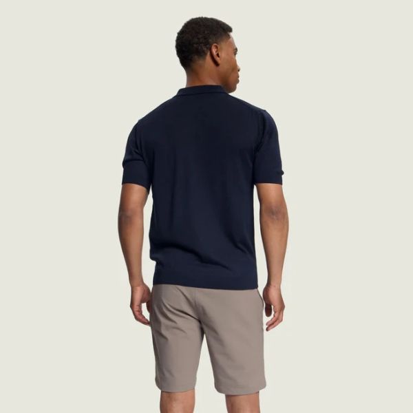 Duquezzi Merino Buttonless Polo Navy