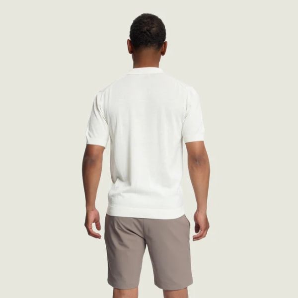 Duquezzi Merino Buttonless Polo Off White