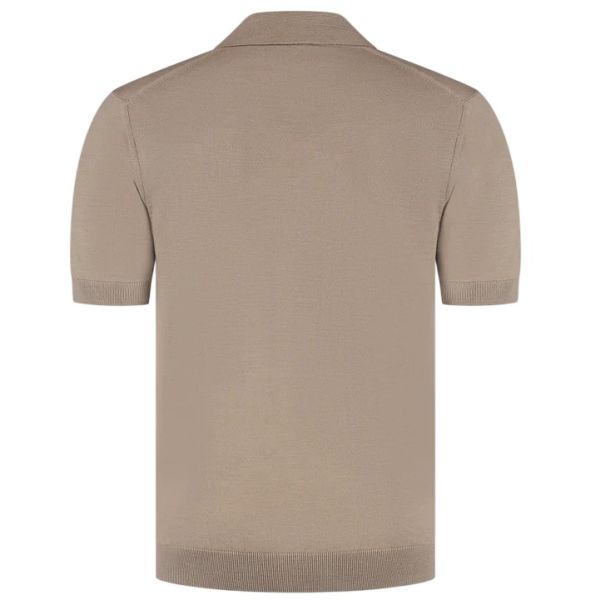 Duquezzi Merino Buttonless Polo Beige