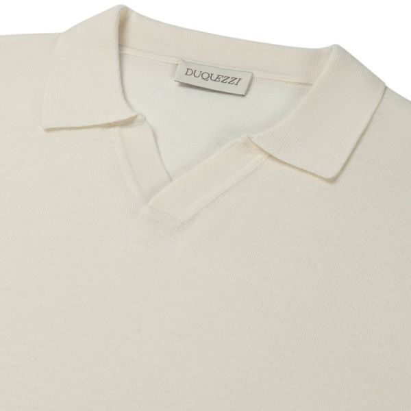 Duquezzi Merino Buttonless Polo Off White