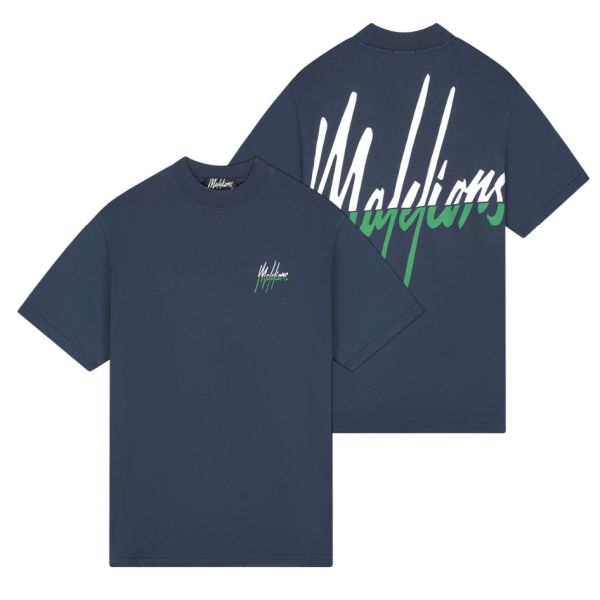 Malelions Oversized Split T-shirt Navy